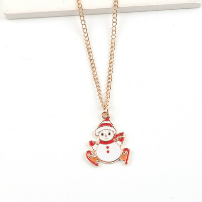 Christmas Necklace Cute Cartoon Santa Claus Snowman