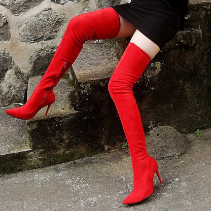 Pointed High Heel Over The Knee Boots Women