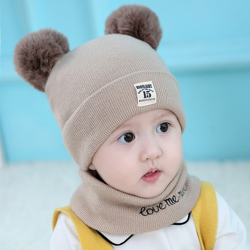 Winter Children Warm Baby Knitted Hats & scarf