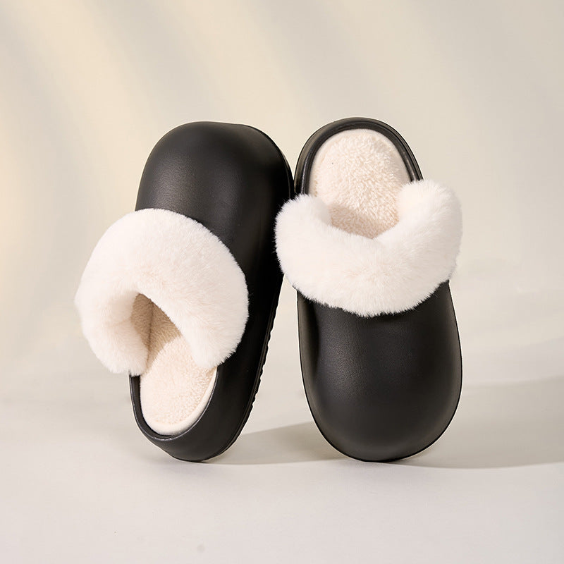 Women Removable Slippers Winter Waterproof Plush Shoes Thick Bottom Warm Fuzzy