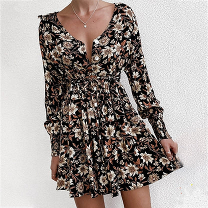 Women Floral Boho Party Dress Ladies Clothes Dresses