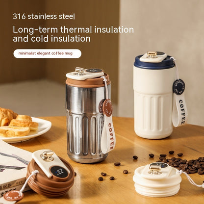 Smart Digital Thermal Bottle Portable Coffee Mug Stainless Steel