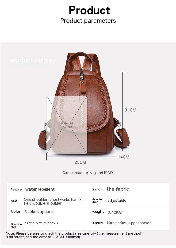 New Large Capacity Soft Leather Women's Backpack