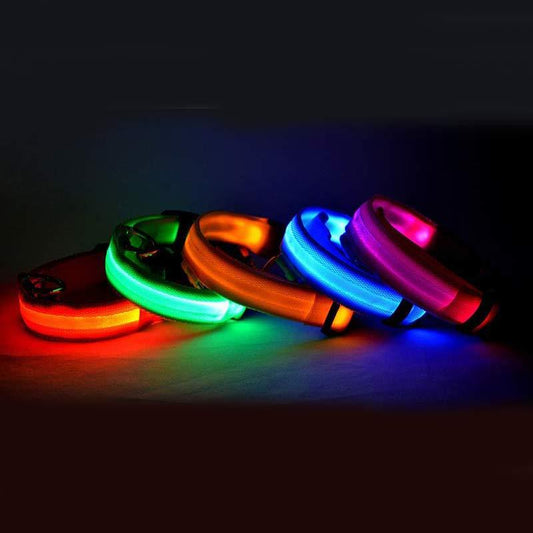 LED Pet Dog Luminous Collar Night Safety Flashing Glow in Dark