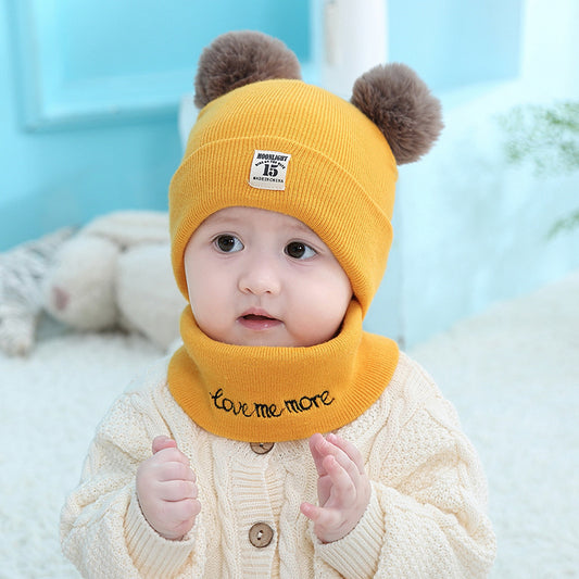 Winter Children Warm Baby Knitted Hats & scarf