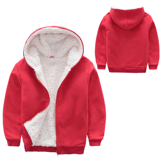 Children's Fleece Thick Coat Hooded Top Winter Clothes