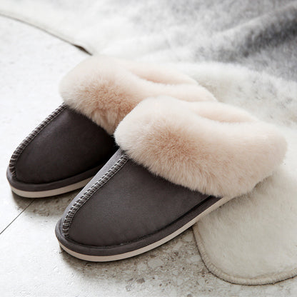 Suede cotton slippers non-slip warm wear resistant