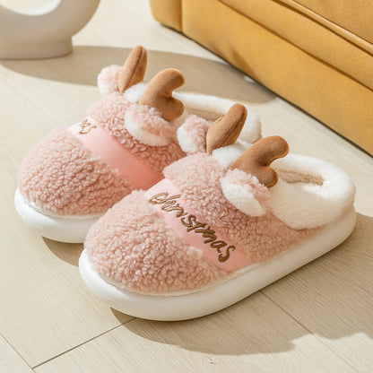 Christmas Shoes Winter Home Slippers Elk Soft Cozy Bedroom Slipper