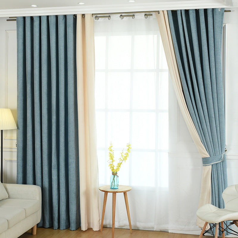 solid chenille curtain high shading curtain finished living room bedroom curtains