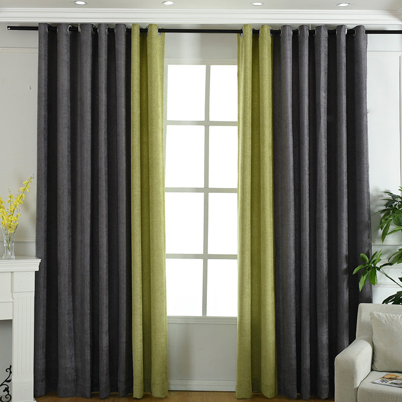 solid chenille curtain high shading curtain finished living room bedroom curtains