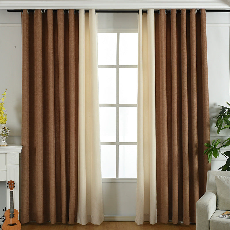 solid chenille curtain high shading curtain finished living room bedroom curtains