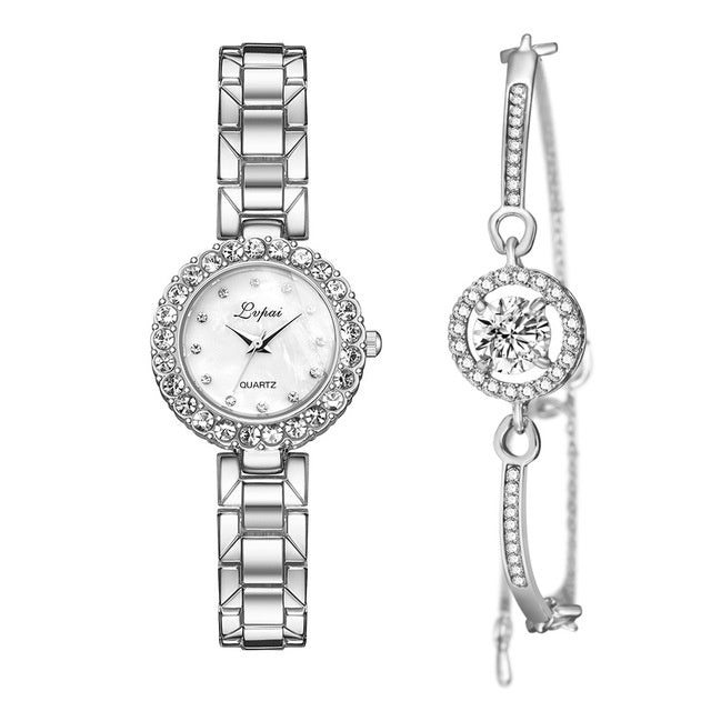 Watches-Set Bangle Clock Bracelet Wrist-Watch Ladies Brand Luxury