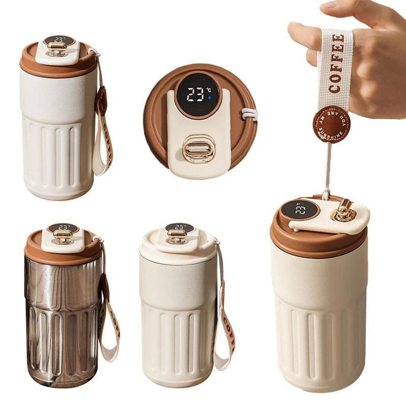 Smart Digital Thermal Bottle Portable Coffee Mug Stainless Steel