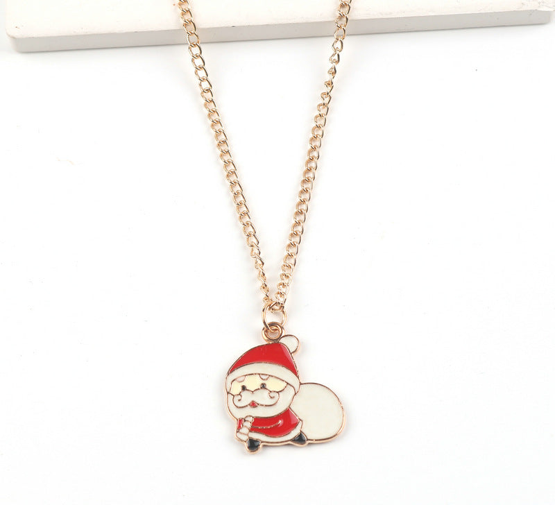 Christmas Necklace Cute Cartoon Santa Claus Snowman