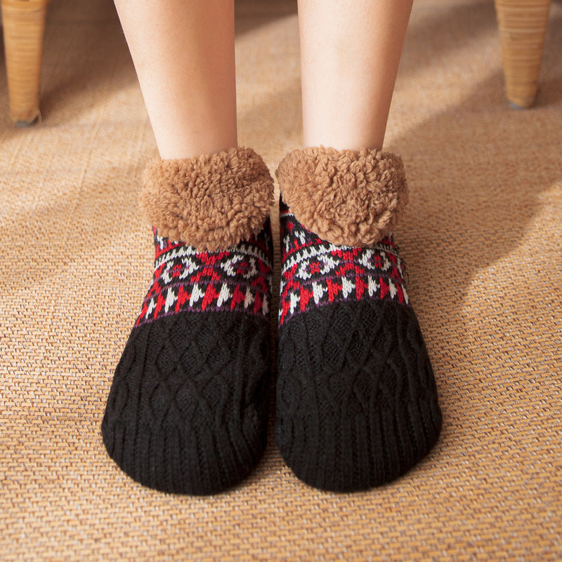 Indoor Home Floor Socks Winter Warm Non-slip Socks For Men And Women