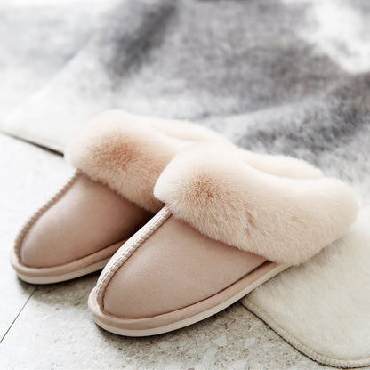 Suede cotton slippers non-slip warm wear resistant