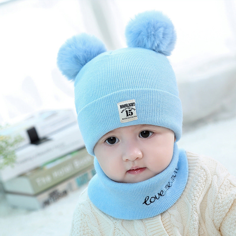 Winter Children Warm Baby Knitted Hats & scarf