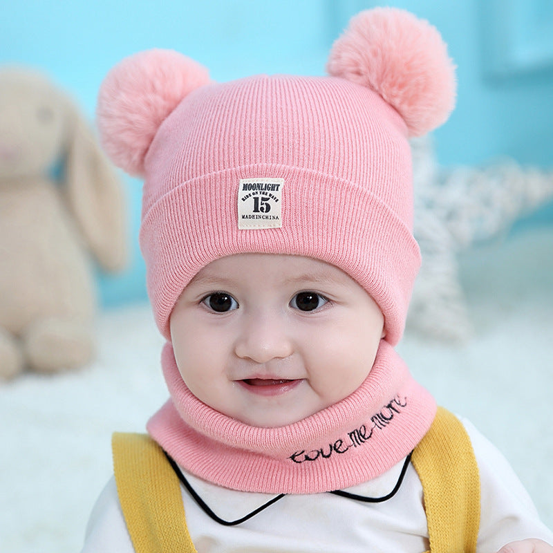 Winter Children Warm Baby Knitted Hats & scarf