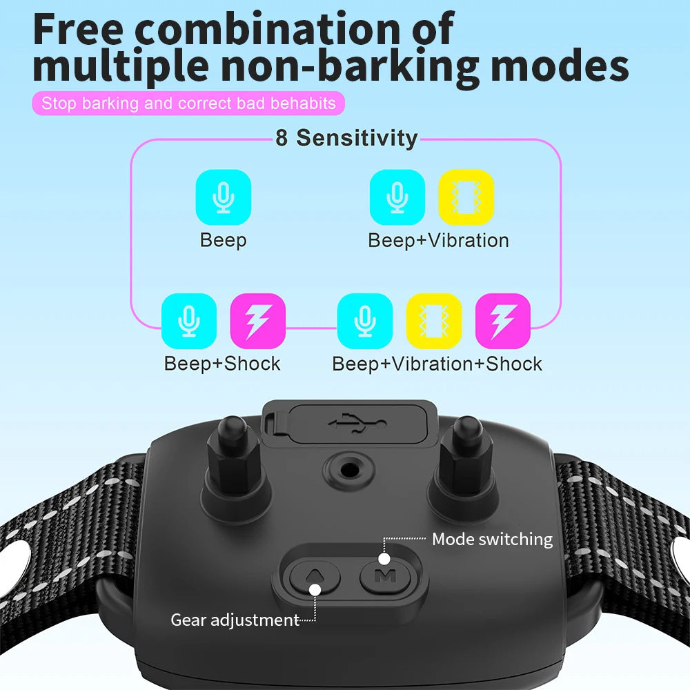 Smart Automatic Anti Barking Dog Collar Rechargeable Waterproof