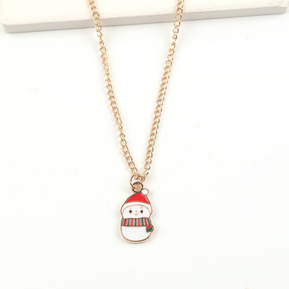 Christmas Necklace Cute Cartoon Santa Claus Snowman