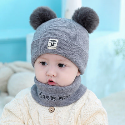 Winter Children Warm Baby Knitted Hats & scarf