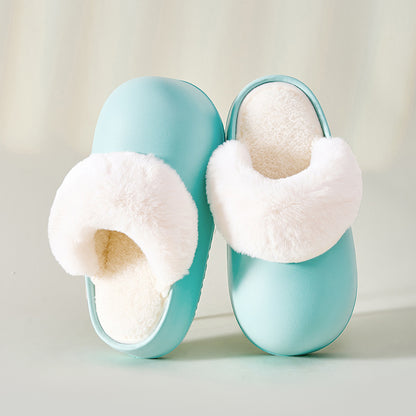 Women Removable Slippers Winter Waterproof Plush Shoes Thick Bottom Warm Fuzzy