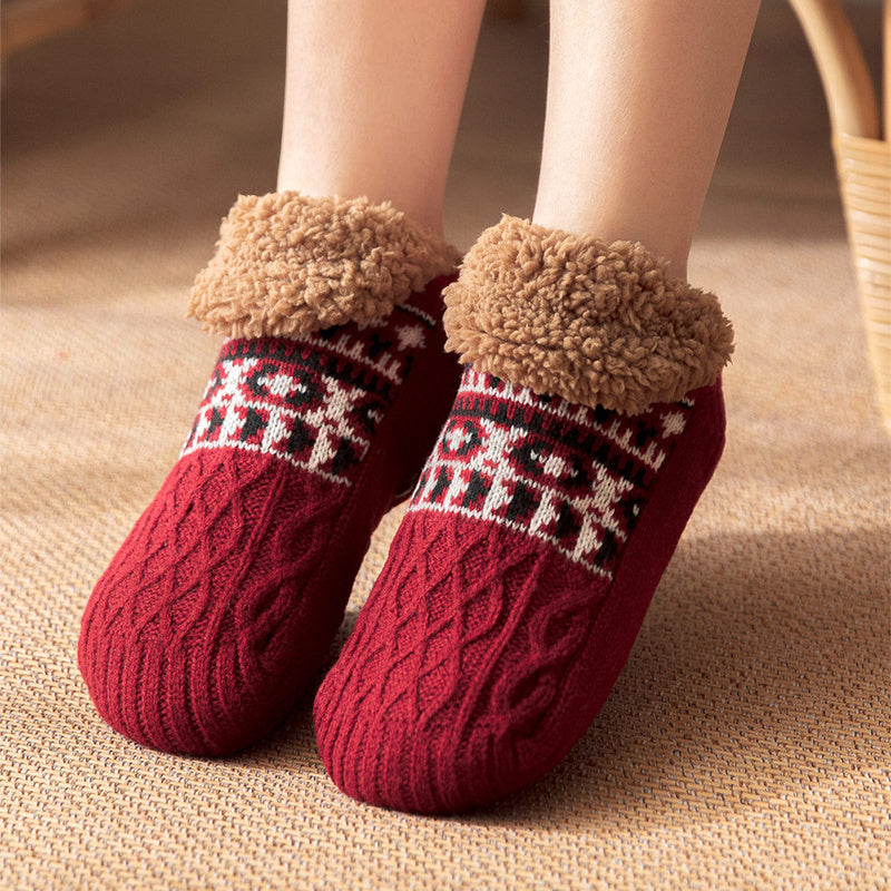 Indoor Home Floor Socks Winter Warm Non-slip Socks For Men And Women