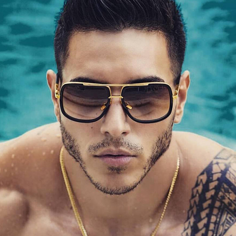 Flat Top Hot Square Sunglasses Men Women Luxury