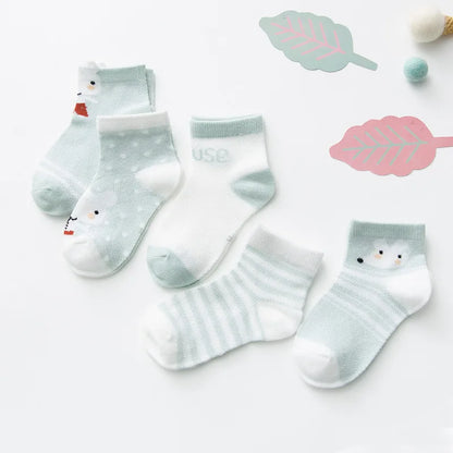 5Pairs/lot 0-2Y Infant Baby Socks Baby Socks for Girls Cotton