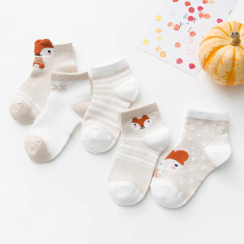 5Pairs/lot 0-2Y Infant Baby Socks Baby Socks for Girls Cotton