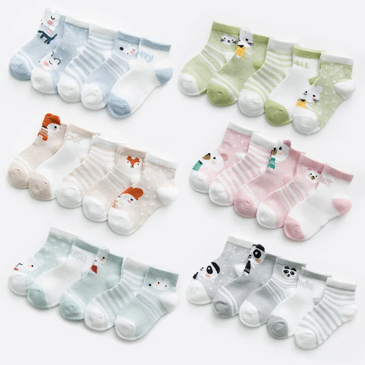 5Pairs/lot 0-2Y Infant Baby Socks Baby Socks for Girls Cotton