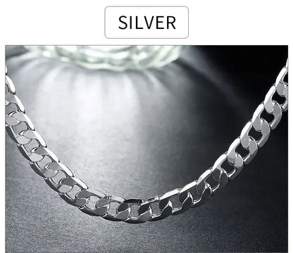 Men's 925 Sterling Silver Necklace 2/6MM 40-75cm Man Boy Women Jewelry