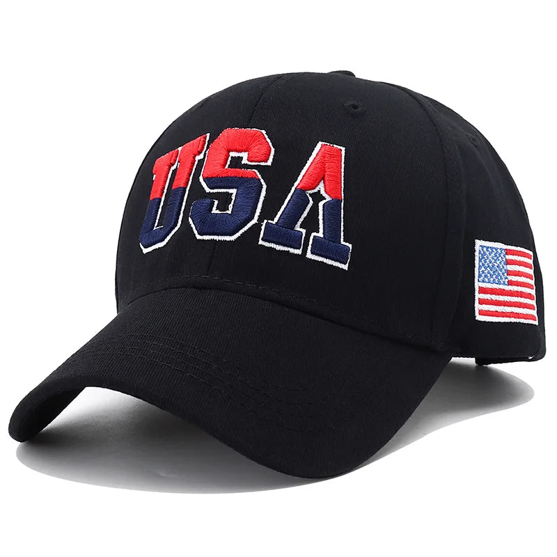 New America Flag Embroidery Baseball Cap Hat Unisex Hip Hop USA Caps