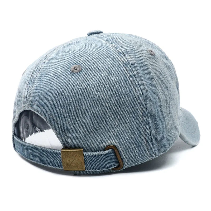 New Luxury Brand MY Embroidered Washed Denim Baseball Cap