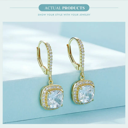 Women Earrings 925 Sterling Silver 14K Gold Plated Jewelry