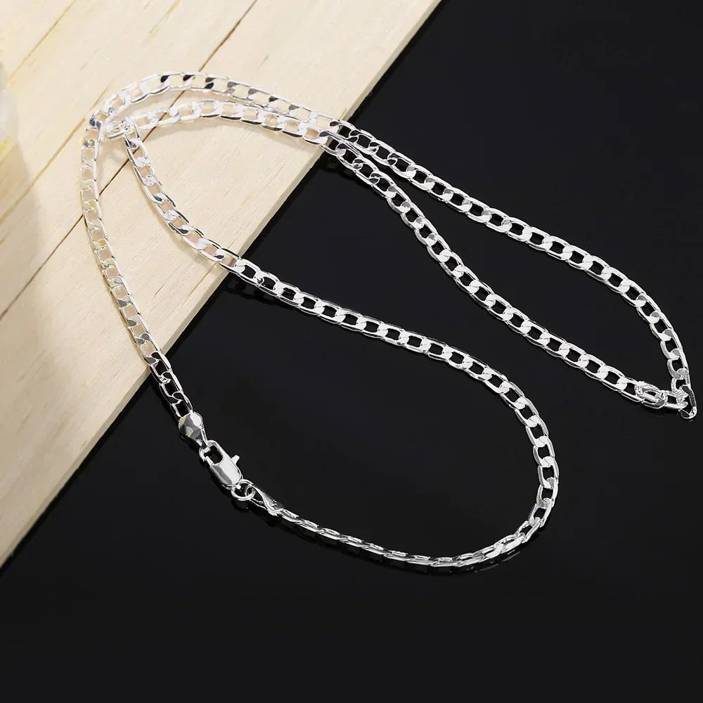 Men's 925 Sterling Silver Necklace 2/6MM 40-75cm Man Boy Women Jewelry