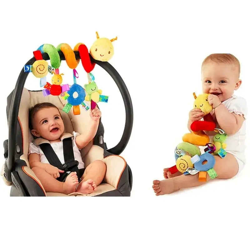 Cute Activity Musical Spiral Crib Stroller Car Seat Travel Hanging Toys Baby Boys Girls Rattles Toy