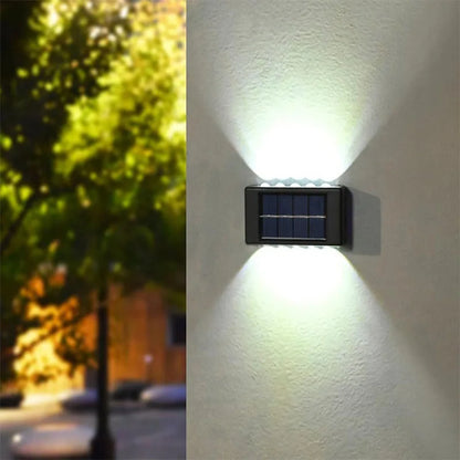 10 LED Solar Wall Lamp Outdoor Waterproof Solar Powered Light UP and Down Illuminate Home Garden Porch Yard Decoration