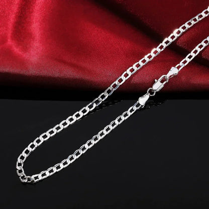 Men's 925 Sterling Silver Necklace 2/6MM 40-75cm Man Boy Women Jewelry