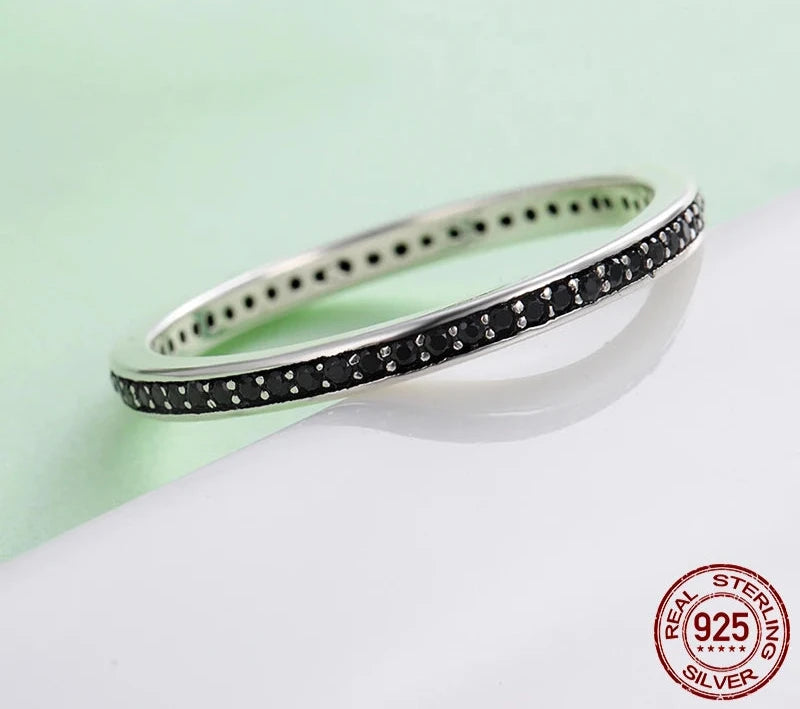 Women Ring Genuine 925 Sterling Silver Double Circle