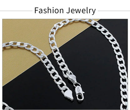 Men's 925 Sterling Silver Necklace 2/6MM 40-75cm Man Boy Women Jewelry