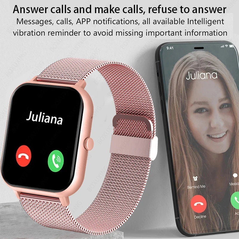 Smart Watch Women Men Android IOS Waterproof Bluetooth Music Full Touch