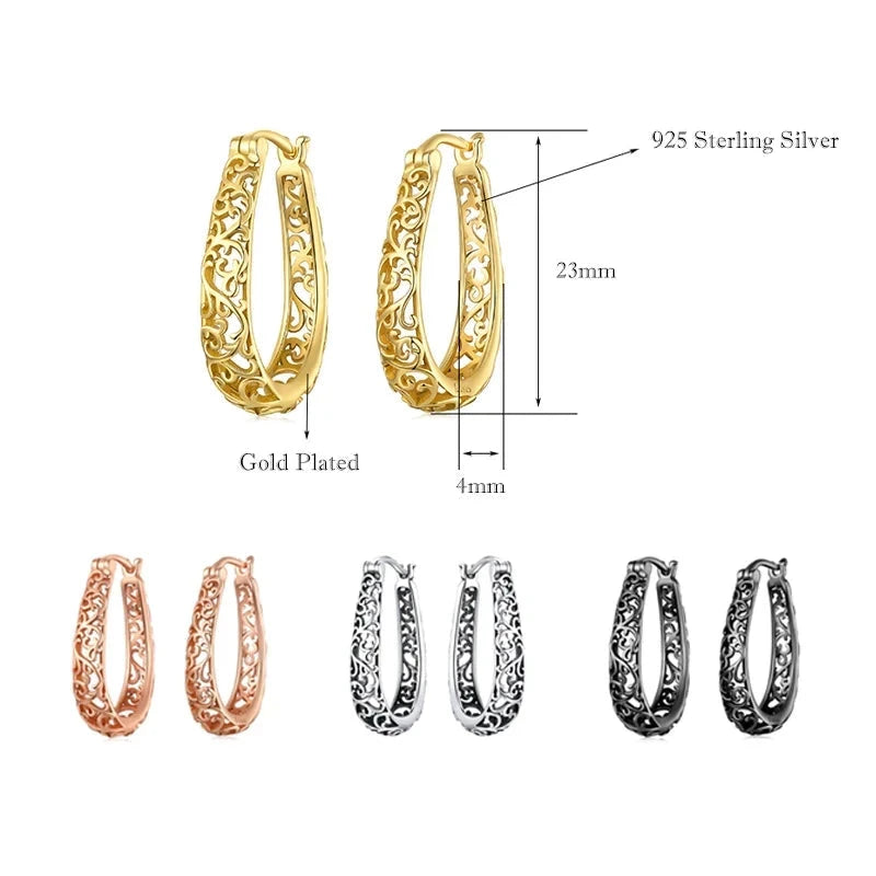 Women Earrings 925 Sterling Silver 18K Gold Plated