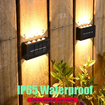 10 LED Solar Wall Lamp Outdoor Waterproof Solar Powered Light UP and Down Illuminate Home Garden Porch Yard Decoration