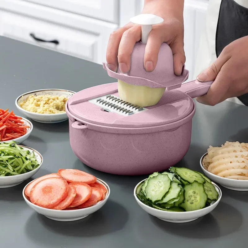 8 in 1 Vegetable Slicer Potato Peeler Carrot Onion Grater with Strainer