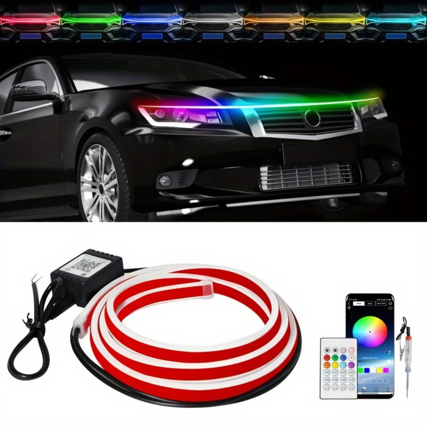 Car Led Hood Light Exterior Strip Headlight Car,Truck,SUV