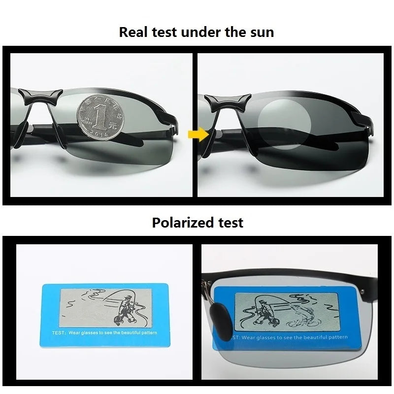 Men Sunglasses Driving Fishing Glasses Change Color Sun Glasses Day Night Vision UV400 Eyewear