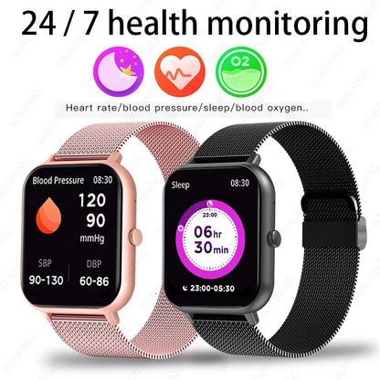 Smart Watch Women Men Android IOS Waterproof Bluetooth Music Full Touch