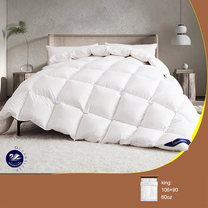 Goose Down Comforter King/Queen Size All Season White Fluffy Feather Duvet