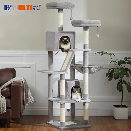 Large Cat Tree Tall Cat Tower for Indoor Cats Multi-Level Plush